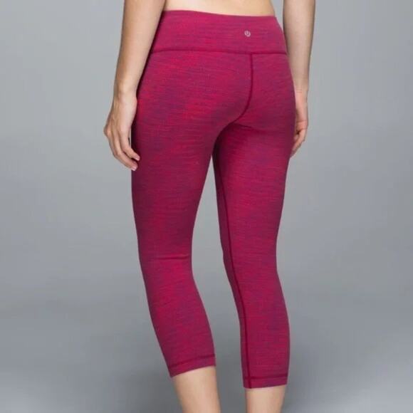Lululemon Wunder Under Crop Diamond 8 bumble berry space dye sz 8 - Picture 3 of 8